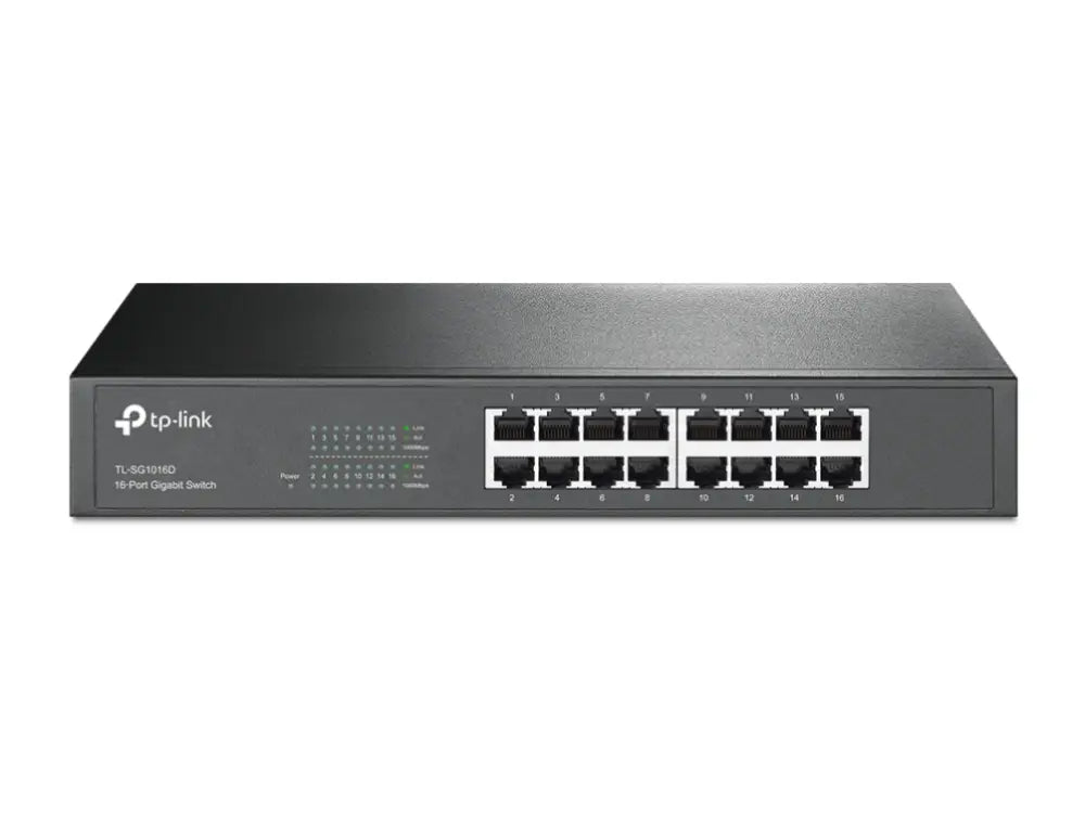TP-Link TL-SG1016D No administrado Gigabit Ethernet (10/100/1000) Negro - detalle