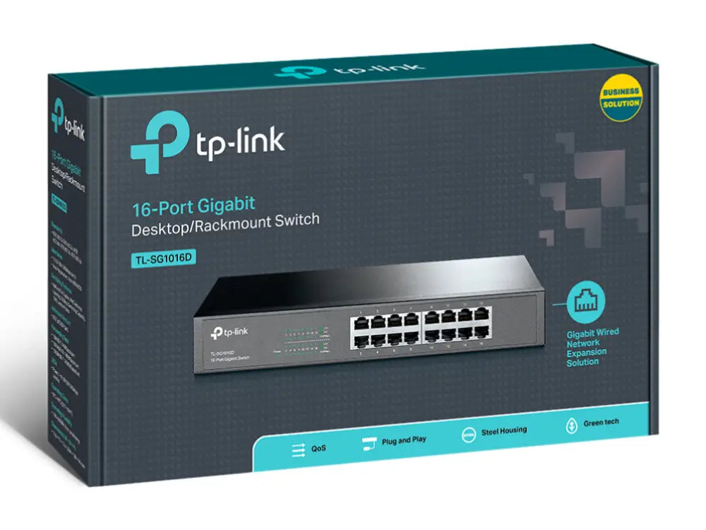 TP-Link TL-SG1016D No administrado Gigabit Ethernet (10/100/1000) Negro - detalle