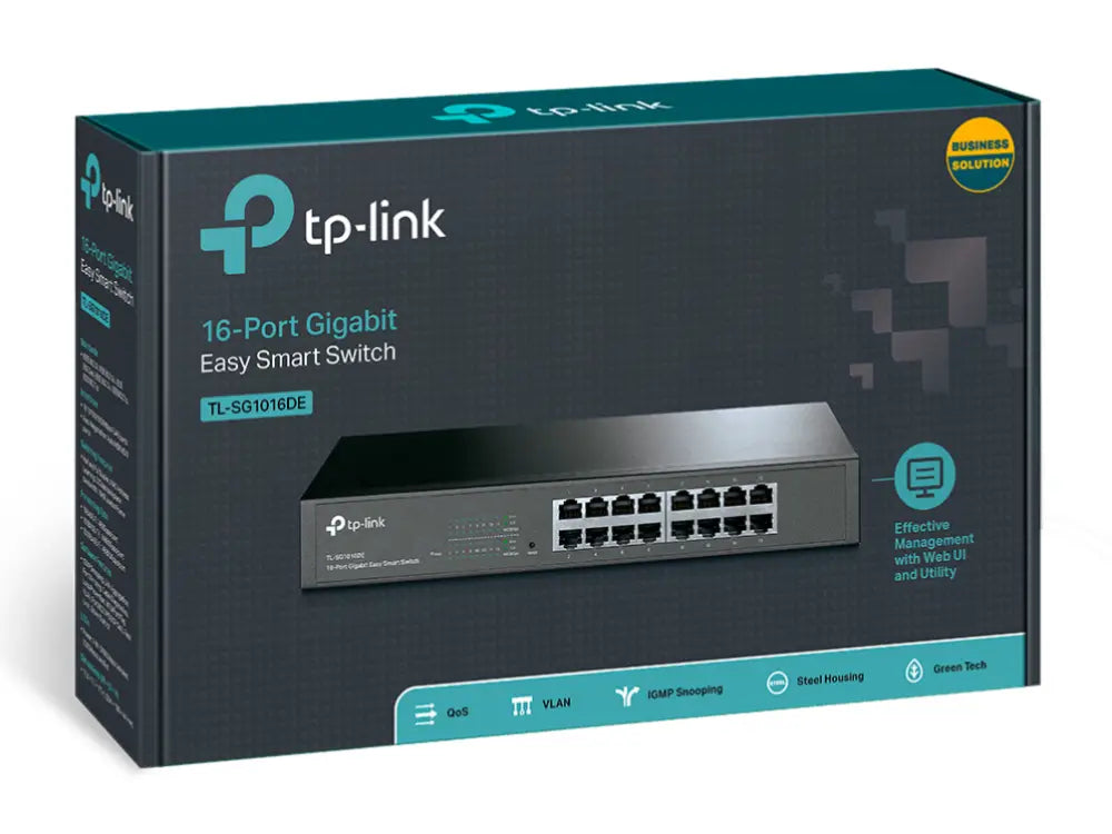 TP-Link TL-SG1016DE Gestionado L2 Gigabit Ethernet (10/100/1000) 1U Negro - detalle