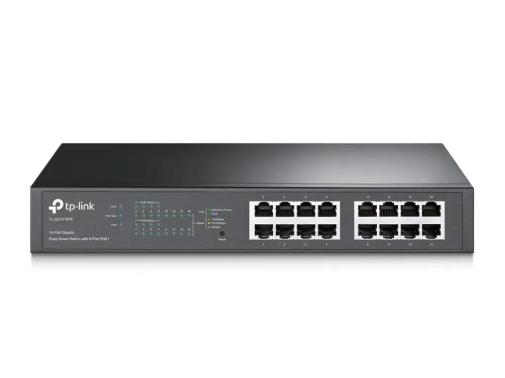 TP-Link TL-SG1016PE Gestionado L2 Gigabit Ethernet (10/100/1000) Energía sobre Ethernet (PoE) 1U Negro - detalle