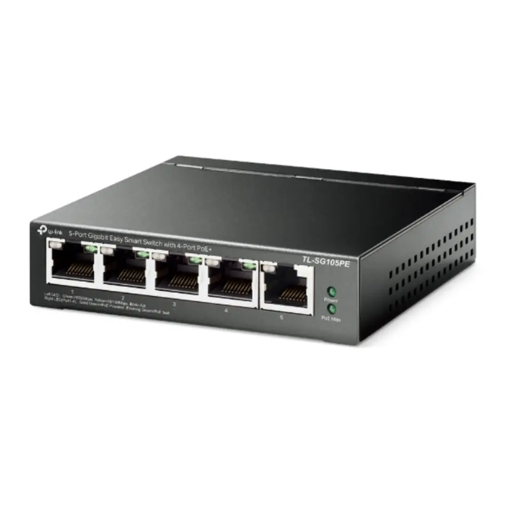 TP-Link TL-SG105PE switch Gestionado L2 Gigabit Ethernet (10/100/1000) Energía sobre Ethernet (PoE) Negro - detalle