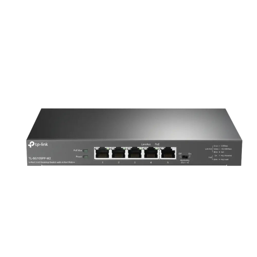 TP-Link TL-SG105PP-M2 switch No administrado Gigabit Ethernet (10/100/1000) Energía sobre Ethernet (PoE) Negro - detalle