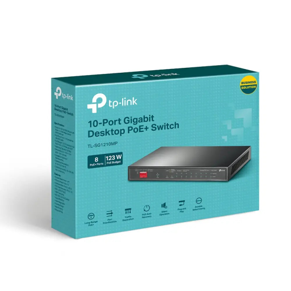 TP-Link TL-SG1210MP switch No administrado Gigabit Ethernet (10/100/1000) Energía sobre Ethernet (PoE) Negro - detalle