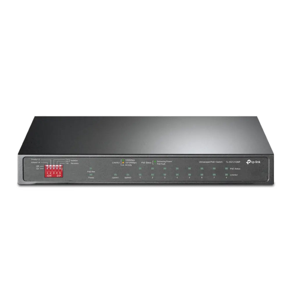 TP-Link TL-SG1210MP switch No administrado Gigabit Ethernet (10/100/1000) Energía sobre Ethernet (PoE) Negro - detalle