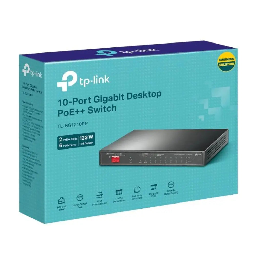 TP-Link TL-SG1210PP Switch 6xG PoE+ 2xG PoE++ 2xG - detalle