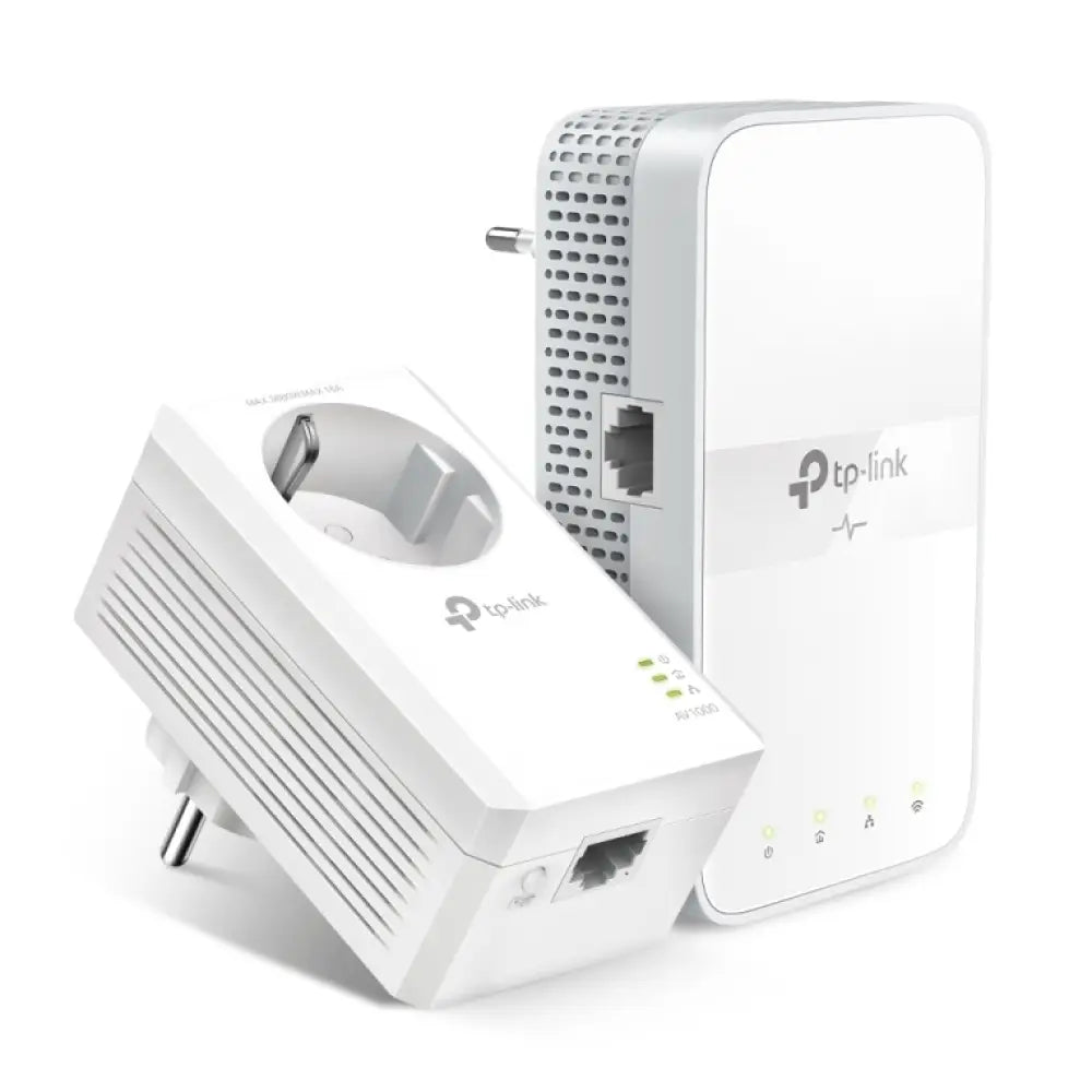 Kit de adaptadores PowerLine TP-Link TL-WPA7617 con Ethernet y Wi-Fi blanco, velocidad de 1200 Mbps, 2 piezas, para red doméstica.