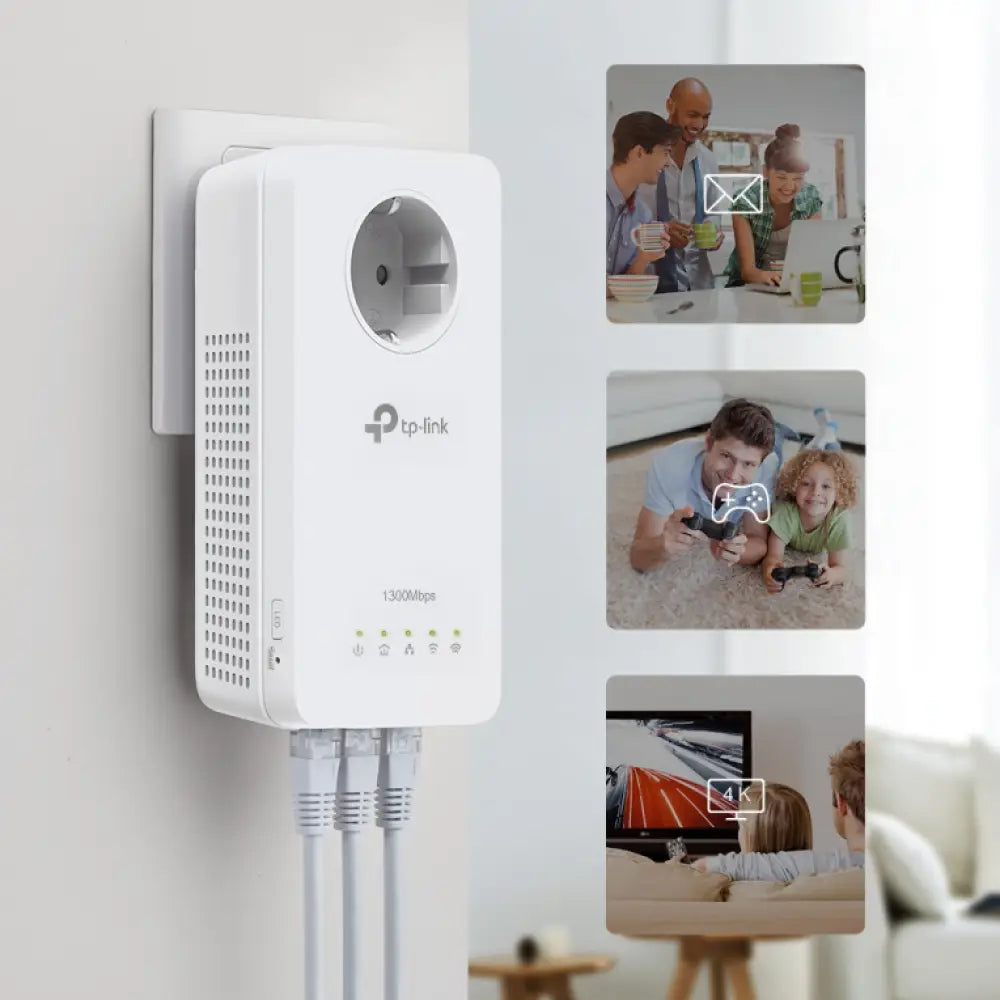 TP-Link TL-WPA8631P KIT adaptador de red PowerLine 300 Mbit/s Ethernet Wifi Blanco 2 pieza(s) - detalle