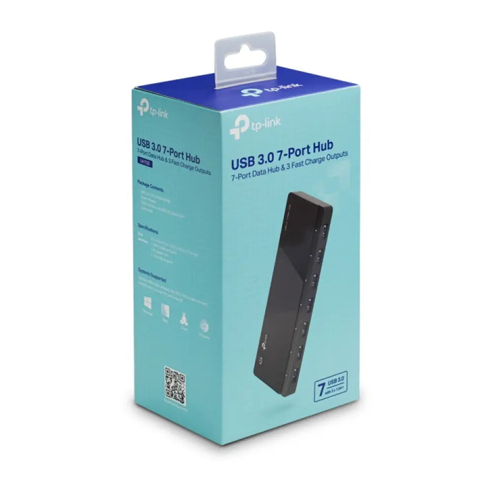 TP-Link UH700 hub de interfaz USB 3.2 Gen 1 (3.1 Gen 1) Micro-B 5000 Mbit/s Negro - detalle