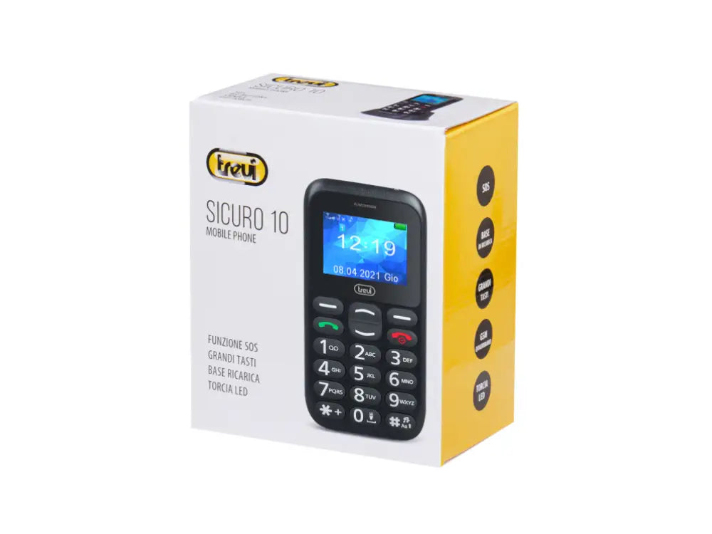 Trevi Sicuro 10 4.5 cm (1.77") Negro Teléfono para personas mayores - detalle