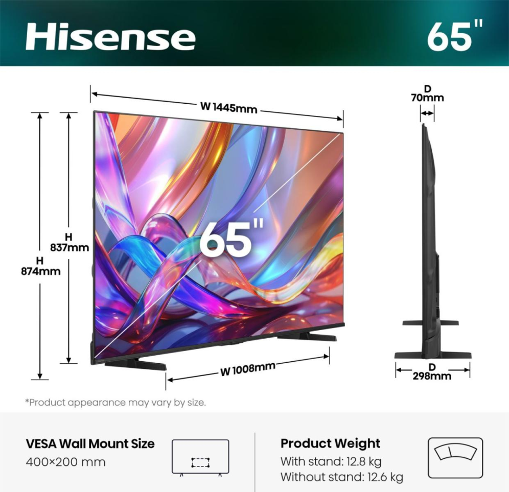 TV HISENSE 65Q7S 65" UHD 4K QLED DOLBY VISION ATMOS MODO JUEGO PLUS HDR10+ - detalle