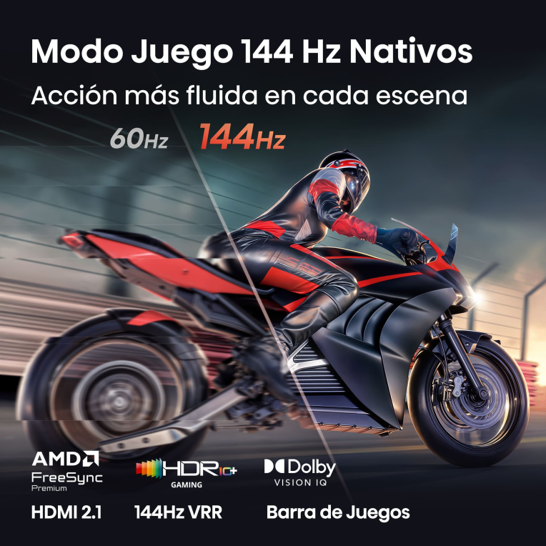 TV HISENSE 75E8S 75" UHD 4K MINILED GAMING 144HZ DOLBY VISION ATMOS HDR10+ - detalle