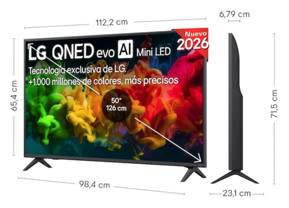TV LG 50QNED81B6C.AEU 50" QNED EVO MINILED PATAS LATERALES WIFI HDMI X3 - detalle