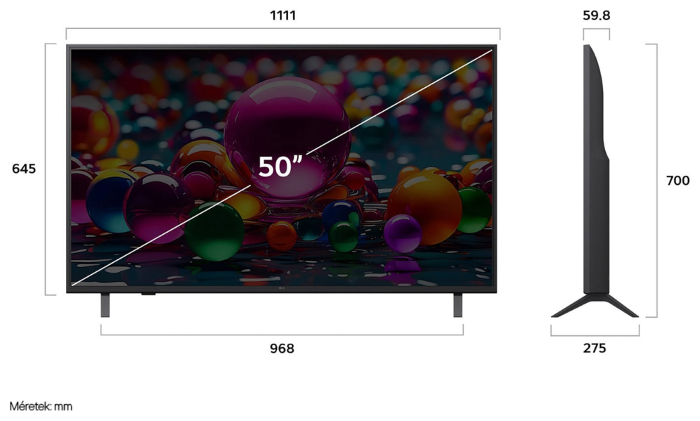 TV LG AI 50UA73003LA.AEUQ 50" LED 4K UHD SMART TV WEBOS HDR10 - detalle