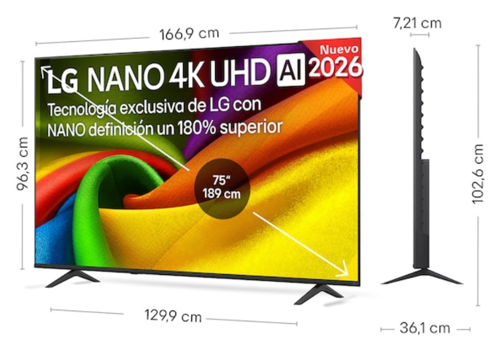 TV LG NANO 4K UHD 75NU850B6LA 75" 4K UHD 60HZ SMART TV WEBOS HDR10 DOLBY DIGITAL PLUS - detalle