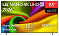 TV LG NANO 4K UHD AI 85NU8E0B3LA 85" 4K UHD 60HZ SMART TV WebOS HDR10