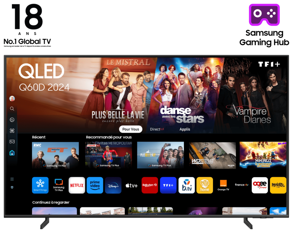 TV SAMSUNG TQ43Q60DAU 43" QLED SMART TV WIFI NEGRO LAN HDMI X3
