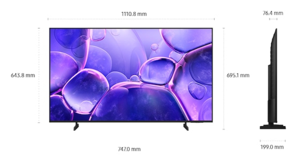 TV SAMSUNG UE50U8072FUXXH 50" LED 4K UHD SMART TV WIFI MEGA CONTRAST NEGRO - detalle