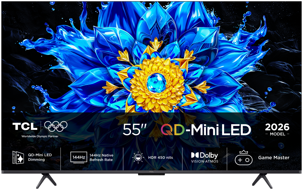 TV TCL QD MINI LED 55P8L 55" 4K UHD 144HS Smart TV GOOGLE TV HDR10 DOLBY VISION