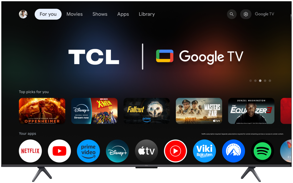 TV TCL QLED P8L 65P8L 65" 4K UHD 144Hz SMART TV GOOGLE TV HDR10 DOLBY VISION - detalle