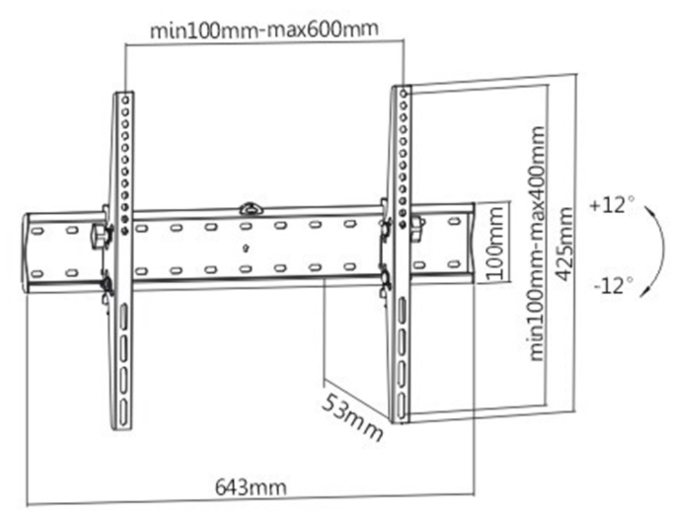 TV WALL MOUNT TILT 37" 70" 40KGS - detalle