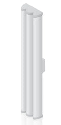 Antena sectorial Ubiquiti AM-5G19-120 para red Wi-Fi 5 GHz, 19.1 dBi, con diseño en color gris y conectores en la parte trasera.