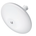 Antena Ubiquiti NanoBeam M5 para red, 16 dBi, con diseño compacto y parabólico, usada para conexiones inalámbricas de largo alcance.