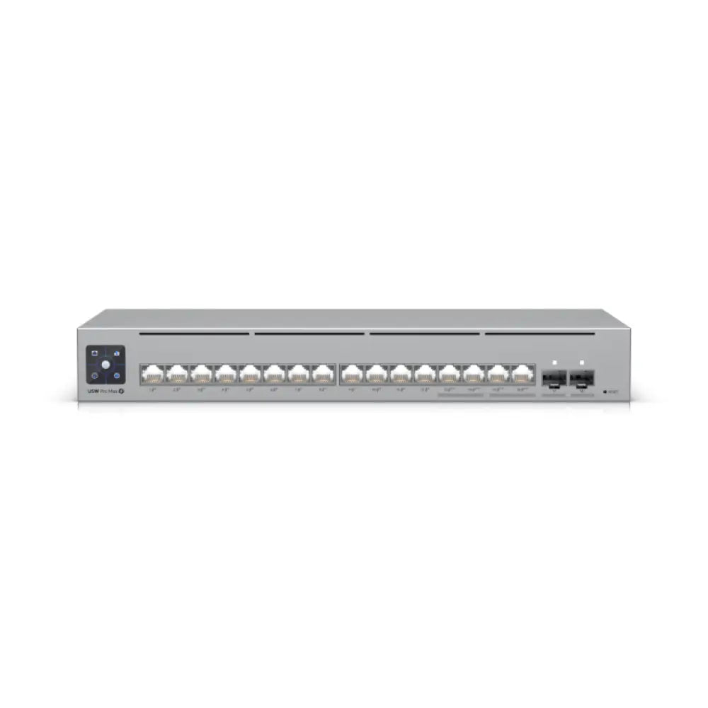 Interruptor Ubiquiti UniFi Pro Max 16 PoE con 16 puertos Gigabit Ethernet gestionado L3 en color gris