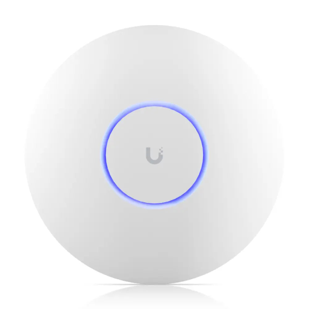Punto de acceso Ubiquiti U7 Pro WiFi 7 de color blanco con tecnología PoE y velocidad de 5800 Mbit/s.