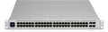 Interruptor gestionado Ubiquiti UniFi USW-PRO-48 con 48 puertos Gigabit Ethernet en estuche 1U plateado.