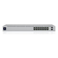 Interruptor de red Ubiquiti USW-16-POE UniFi con 16 puertos Gigabit y 2 puertos SFP, para armario de red.