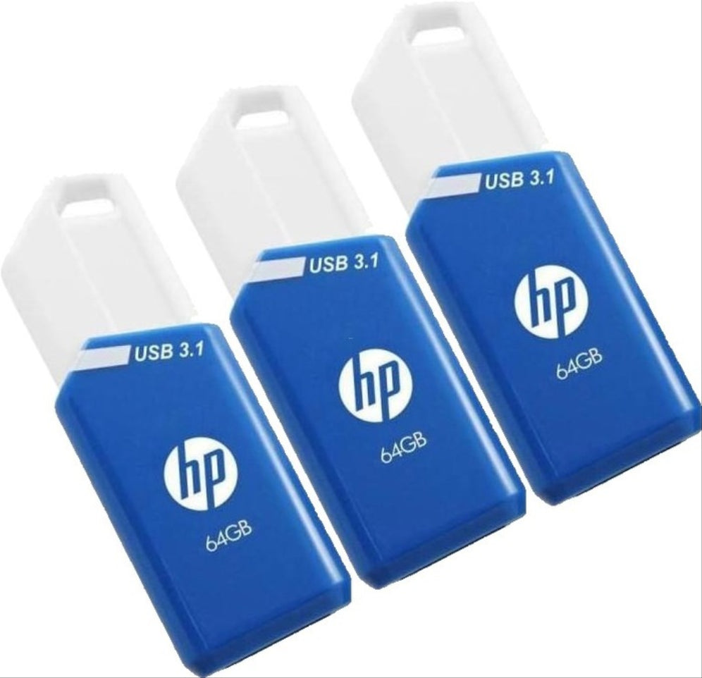 HP x755w Triple Pack unidad flash USB 64 GB USB tipo A 3.2 Gen 1 (3.1 Gen 1) Azul. Blanco