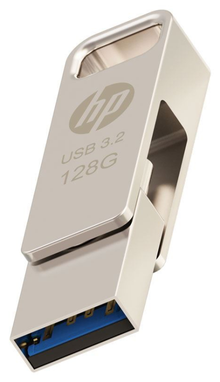 USB 3.2 HP 128GB X206C-A OTG TIPO-C METAL - detalle