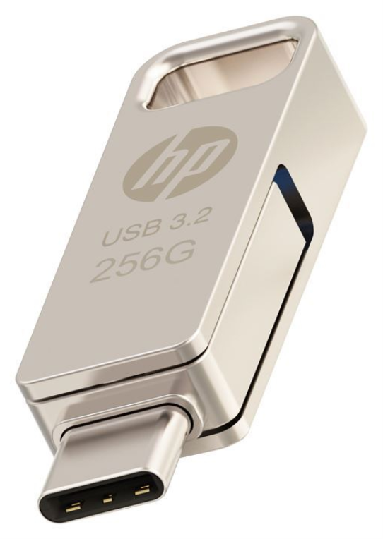 USB 3.2 HP 256GB X206C-A OTG TIPO-C METAL - detalle