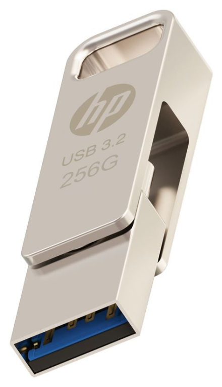 USB 3.2 HP 256GB X206C-A OTG TIPO-C METAL - detalle