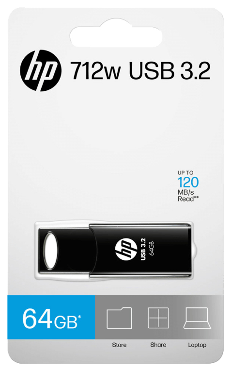 USB 3.2 HP 64GB 712W NEGRO - detalle