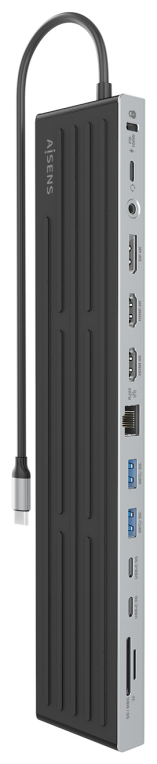 USB-C DOCK AISENS 13 EN 1 USB-C A 2XHDMI 1XDP 1XRJ45 1XSD 1XRANURA KENSINGTON - detalle