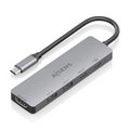 AISENS USB-C Dock 5 en 1. USB-C a 1xHDMI 2xUSB-A 1xUSB-C 1xUSB-C PD. Gris. 15cm