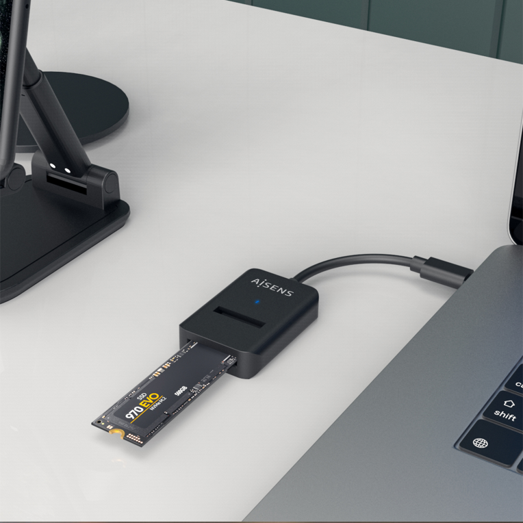 USB-C DOCK AISENS M.2 NGFF ASUC-M2D011-BK SATA/NVME A USB3.1 GEN2 NEGRA - detalle