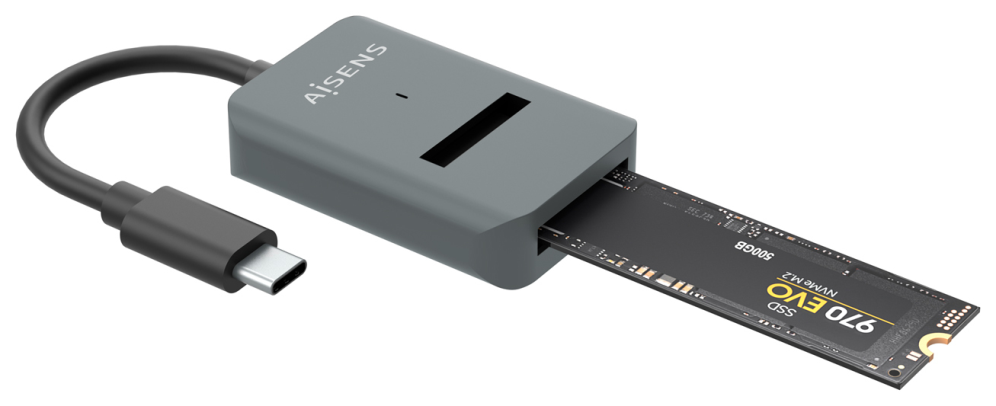 USB-C DOCK AISENS M.2 NGFF ASUC-M2D012-GR SATA/NVME A USB3.1 GEN2 GRIS - detalle