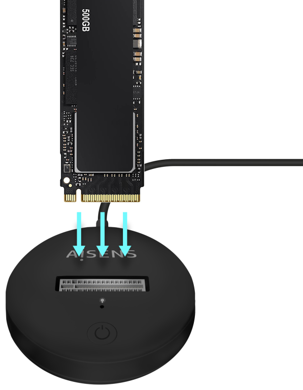USB-C DOCK AISENS M.2 NGFF ASUC-M2D013-BK SATA/NVME A USB3.1 GEN2 NEGRA - detalle