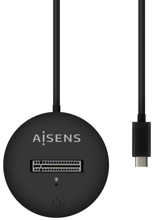 USB-C DOCK AISENS M.2 NGFF ASUC-M2D013-BK SATA/NVME A USB3.1 GEN2 NEGRA - detalle