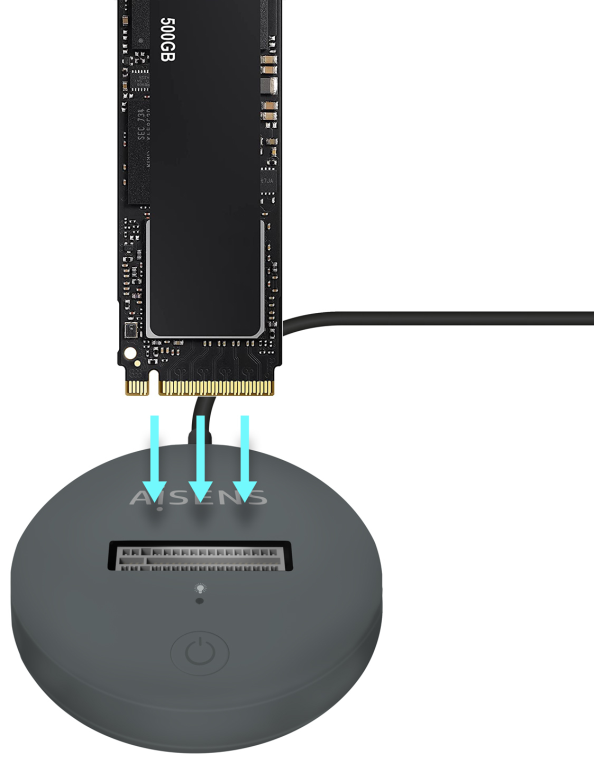 USB-C DOCK AISENS M.2 NGFF ASUC-M2D014-GR SATA/NVME A USB3.1 GEN2 GRIS - detalle