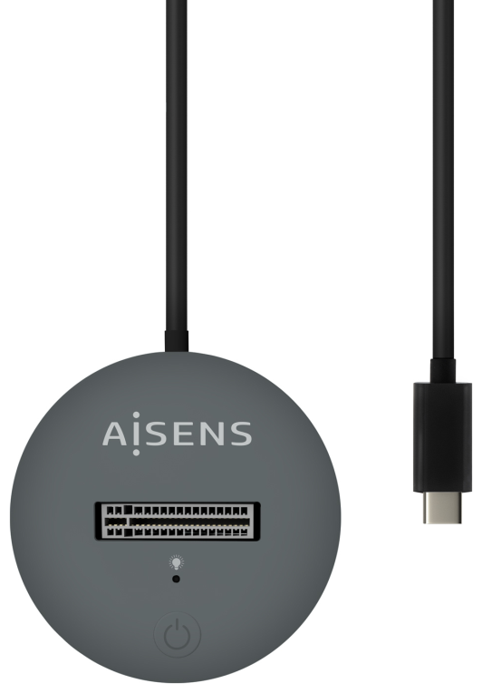 USB-C DOCK AISENS M.2 NGFF ASUC-M2D014-GR SATA/NVME A USB3.1 GEN2 GRIS - detalle