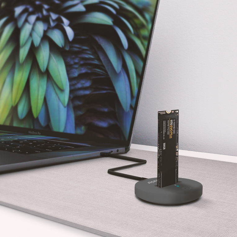 USB-C DOCK AISENS M.2 NGFF ASUC-M2D014-GR SATA/NVME A USB3.1 GEN2 GRIS - detalle