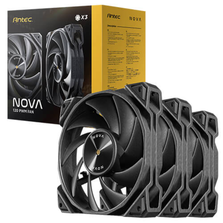 VENTILADOR CAJA ANTEC NOVA 3X VENT 120MM NEGRO - detalle