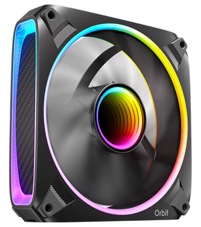 VENTILADOR CAJA ANTEC ORBIT ARGB 3X VENT REVERSE 120MM RGB NEGRO - detalle