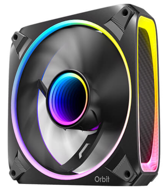 VENTILADOR CAJA ANTEC ORBIT ARGB 3X VENT REVERSE 120MM RGB NEGRO - detalle