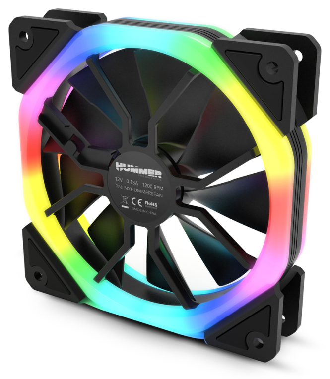 VENTILADOR CAJA NOX HUMMER S-FAN 1200MM DUAL RING ARGB - detalle