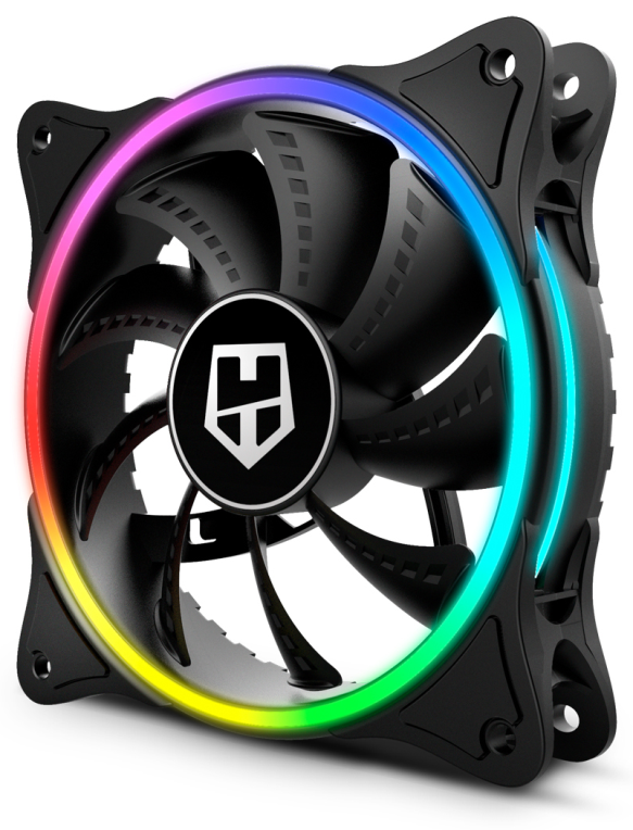 VENTILADOR CAJA NOX HUMMER X-FAN ARGB HALO RING FAN - detalle