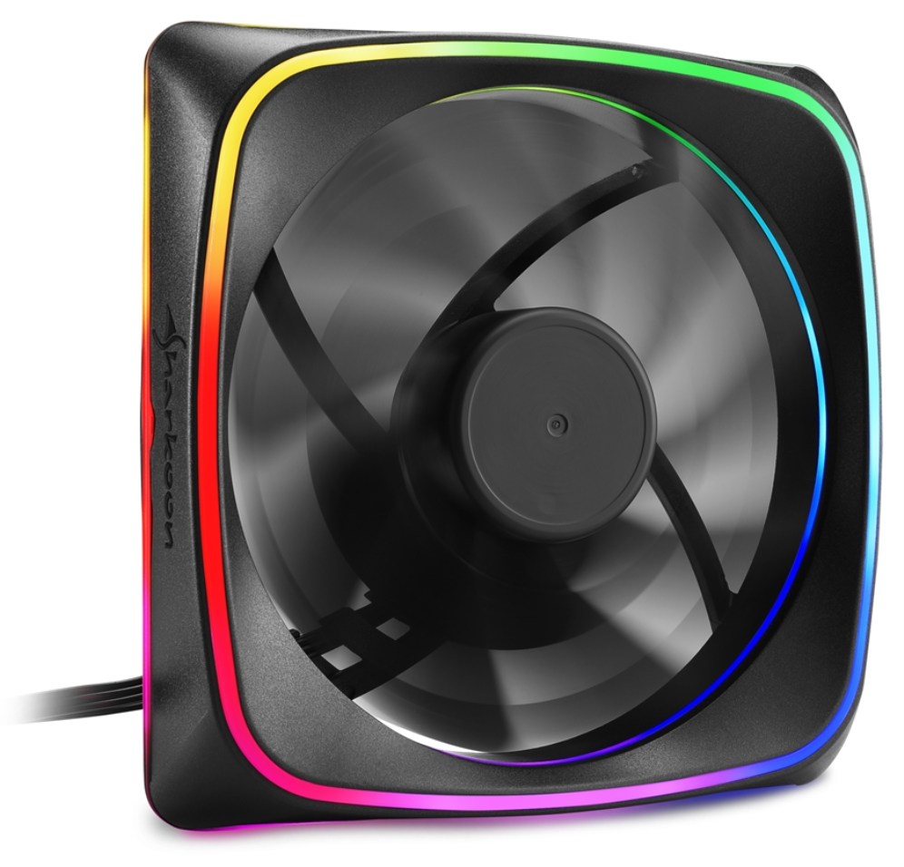 VENTILADOR CAJA SHARKOON SHARK LIGHTS FAN 120X120X 25 MM RGB LED - detalle